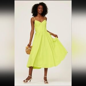 Jason Wu Neon Lime Spaghetti-Strap Midi Dress